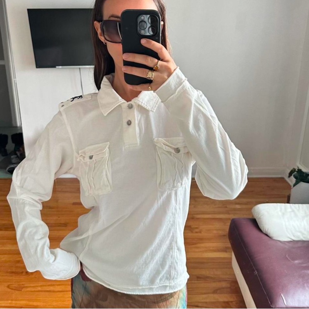 Chic White Long Sleeve Shirt
